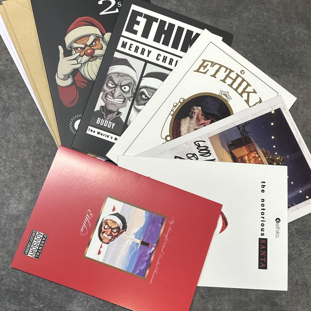 Ethika Collectable Christmas Cards Logo Blanks 6 Pack‎ Teen Adult Funny